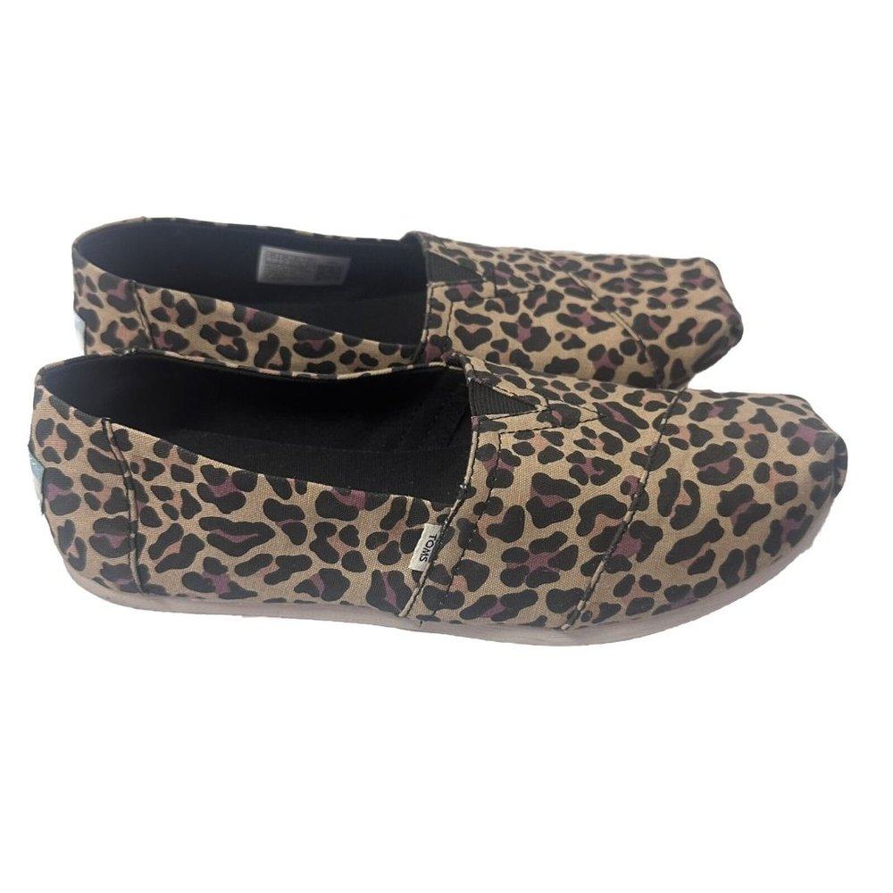TOMS Womens Alpargata Flats Leopard Cheetah Print Cloud Bound Slip On Shoes 7W